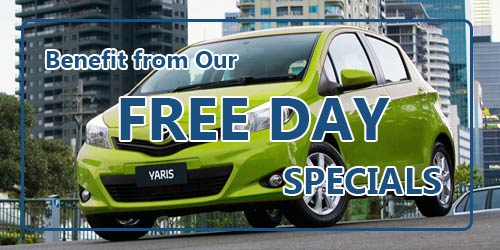 Coastal Car Hire free day specials